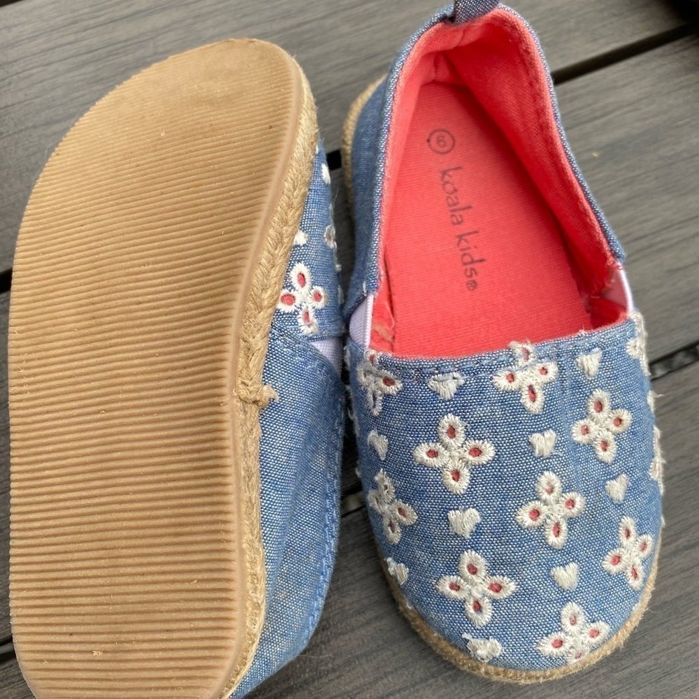 Koala kids Jean denim  eyelet espadrille shoes